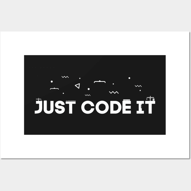 Just code it 1 White Hammad Wall Art by mangobanana